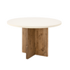 TERRALINE MICROCEMENT ROUND DINING TABLE  | OFF-WHITE/NATURAL