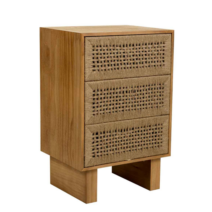 MADURA BEDSIDE TABLE | 3 DOORS | NATURAL 45X36X65CM