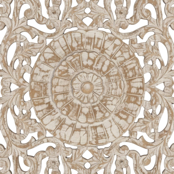 Close-up of the central carved motifs on the Punsari Wall Deco.