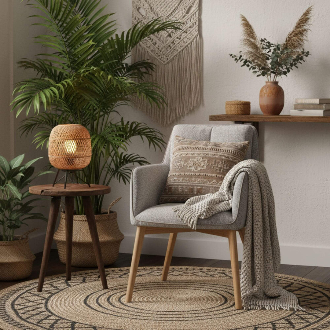 Pura dining chair in cozy living room setting