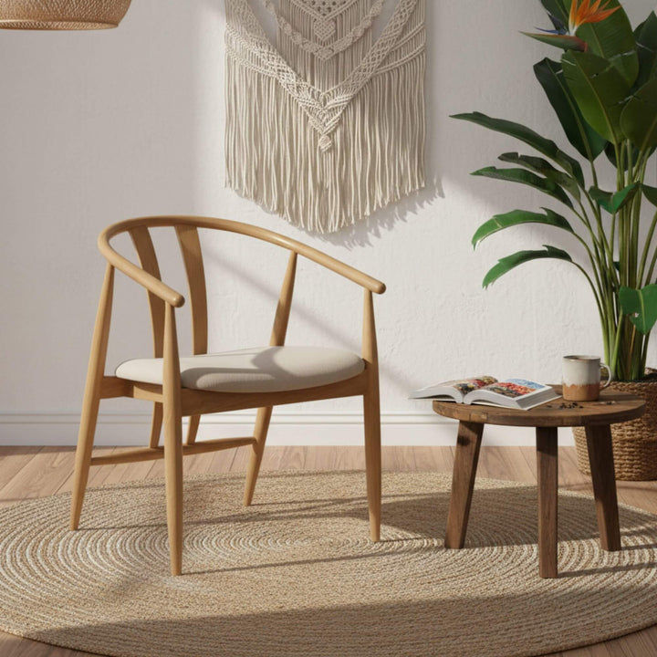 Living room setting of Rabat oak dining chair