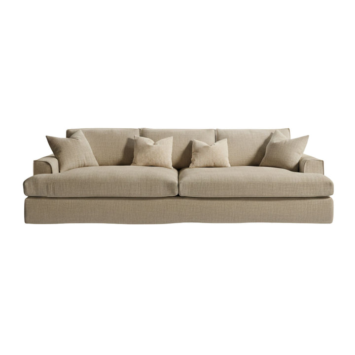 Rimini Sofa in natural linen with deep seating and removable covers.