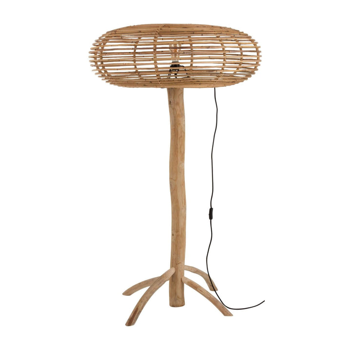 Large Robi floor lamp showing sculptural teak branch base
