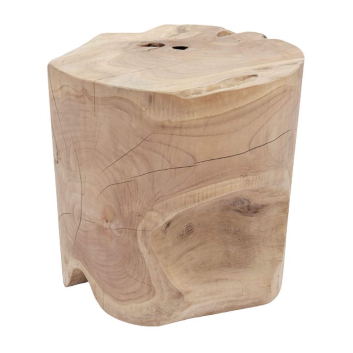 Rurutu Teak Root Stool in natural teak root with organic handcrafted form.