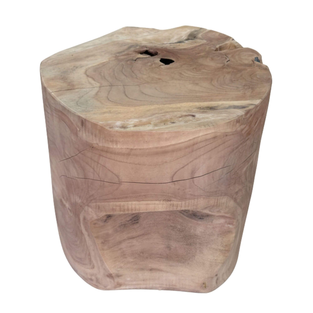 Rurutu Teak Root Stool in natural teak root with organic handcrafted form.