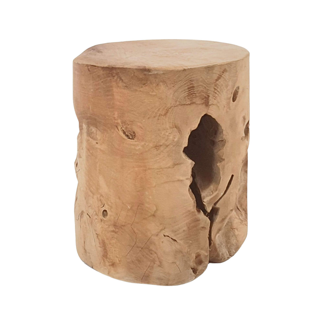Rurutu Teak Root Stool in natural teak root with organic handcrafted form.