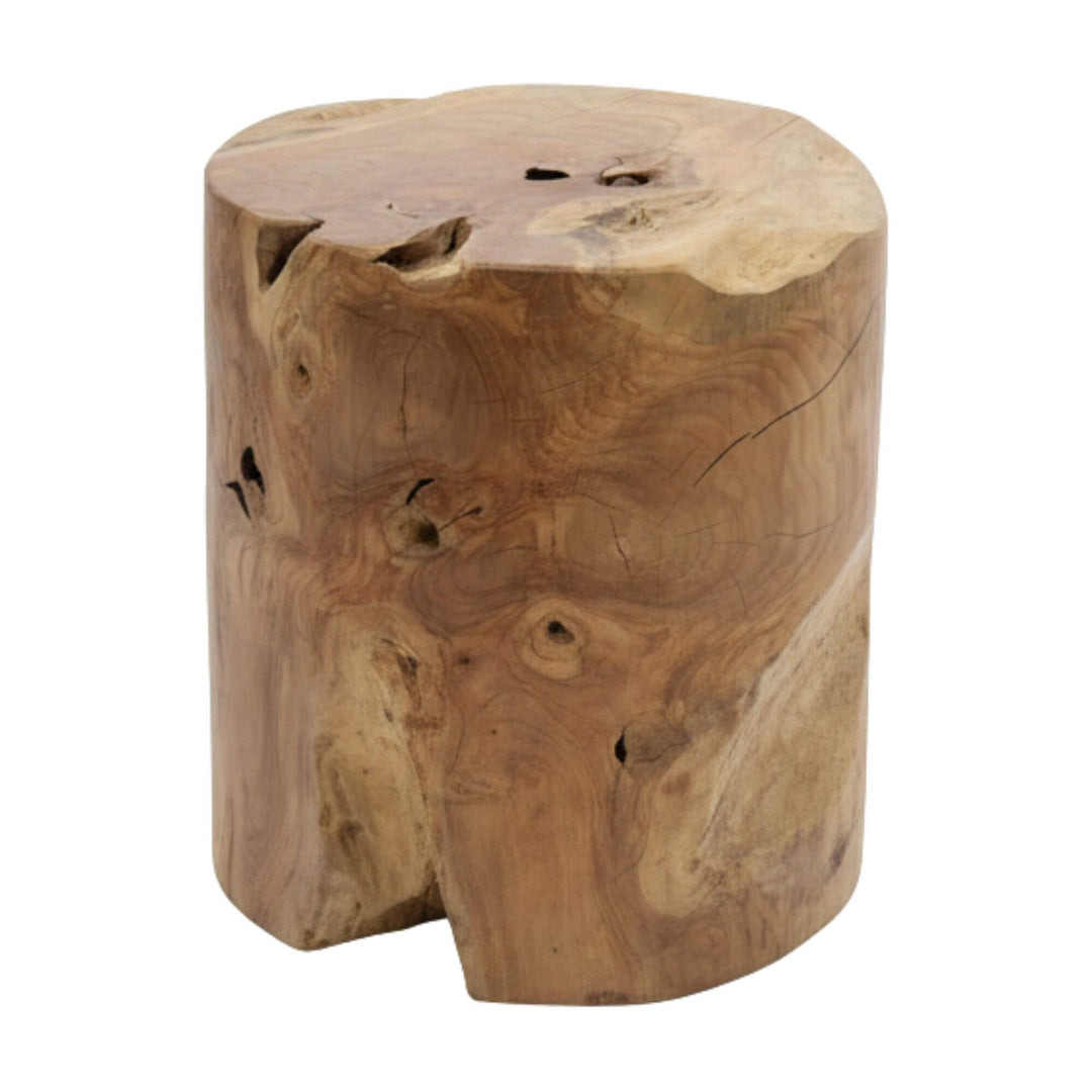 Rurutu Teak Root Stool in natural teak root with organic handcrafted form.