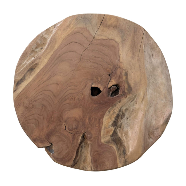 Rurutu Teak Root Stool in natural teak root with organic handcrafted form.