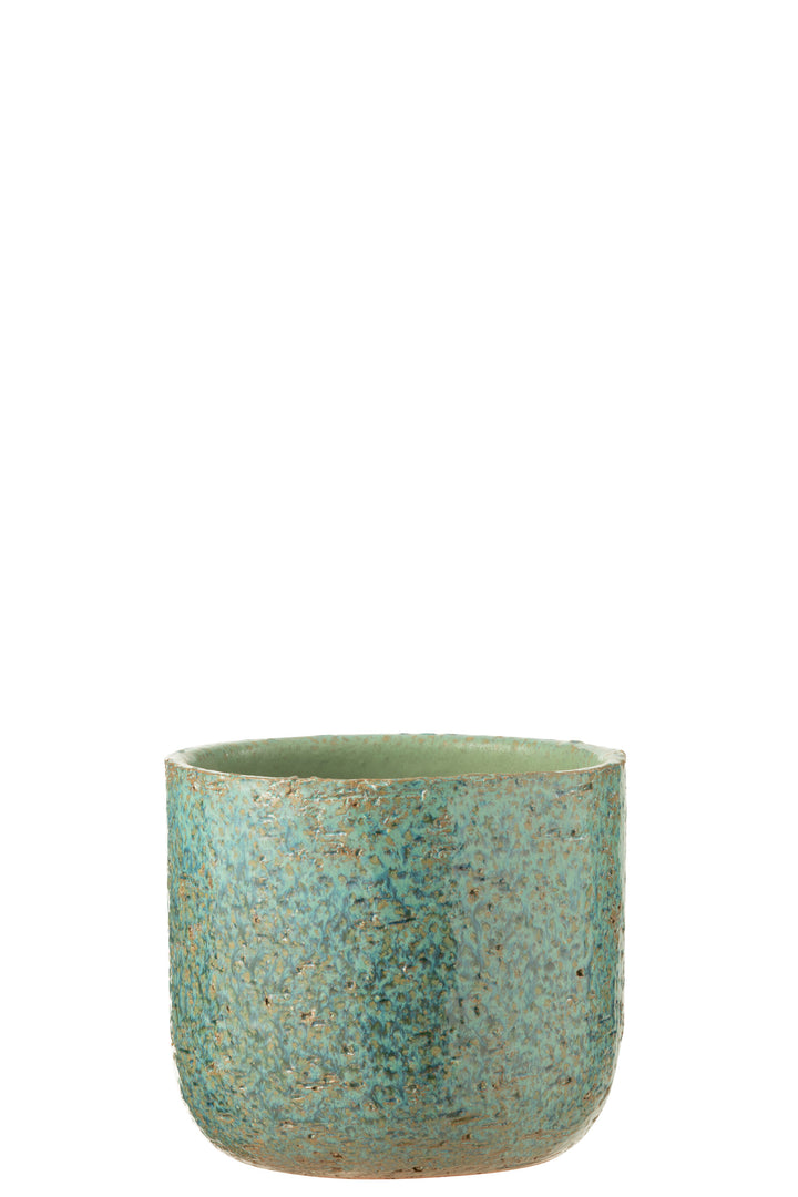 Single rustic ceramic pot highlighting the speckled handcrafted glaze.