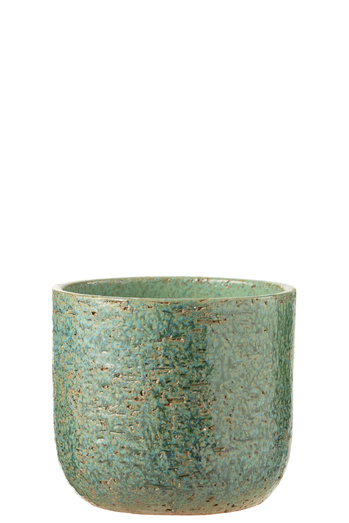 Single rustic ceramic pot highlighting the speckled handcrafted glaze.