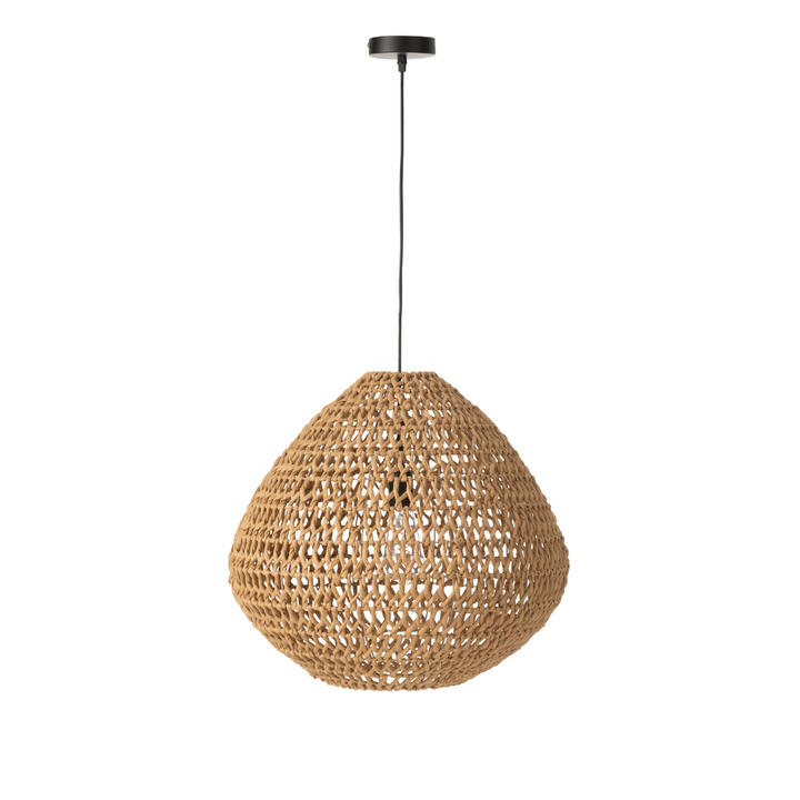 Single Sahana pendant in natural finish on white background.