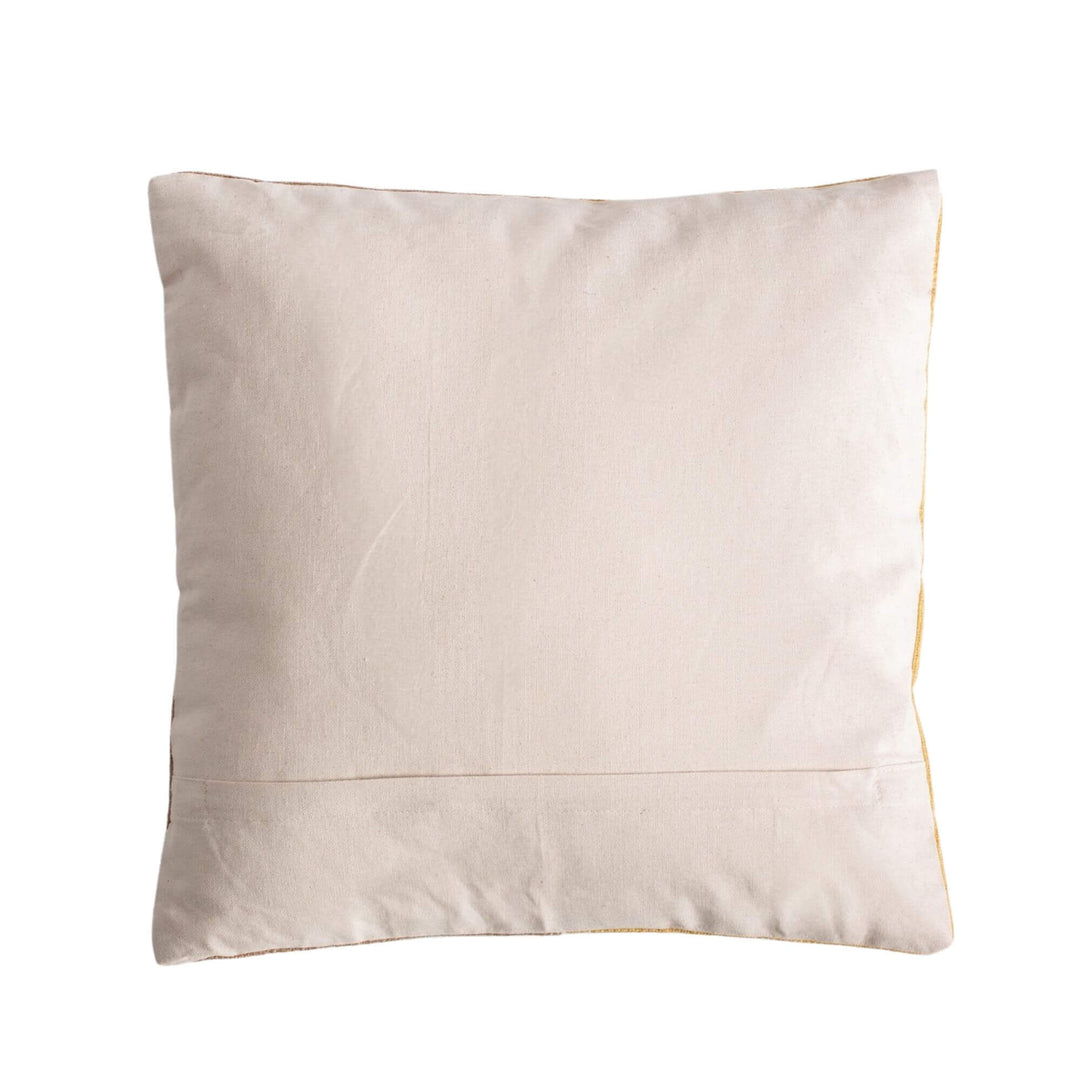 Back view of the cushion showing its plain neutral reverse side.