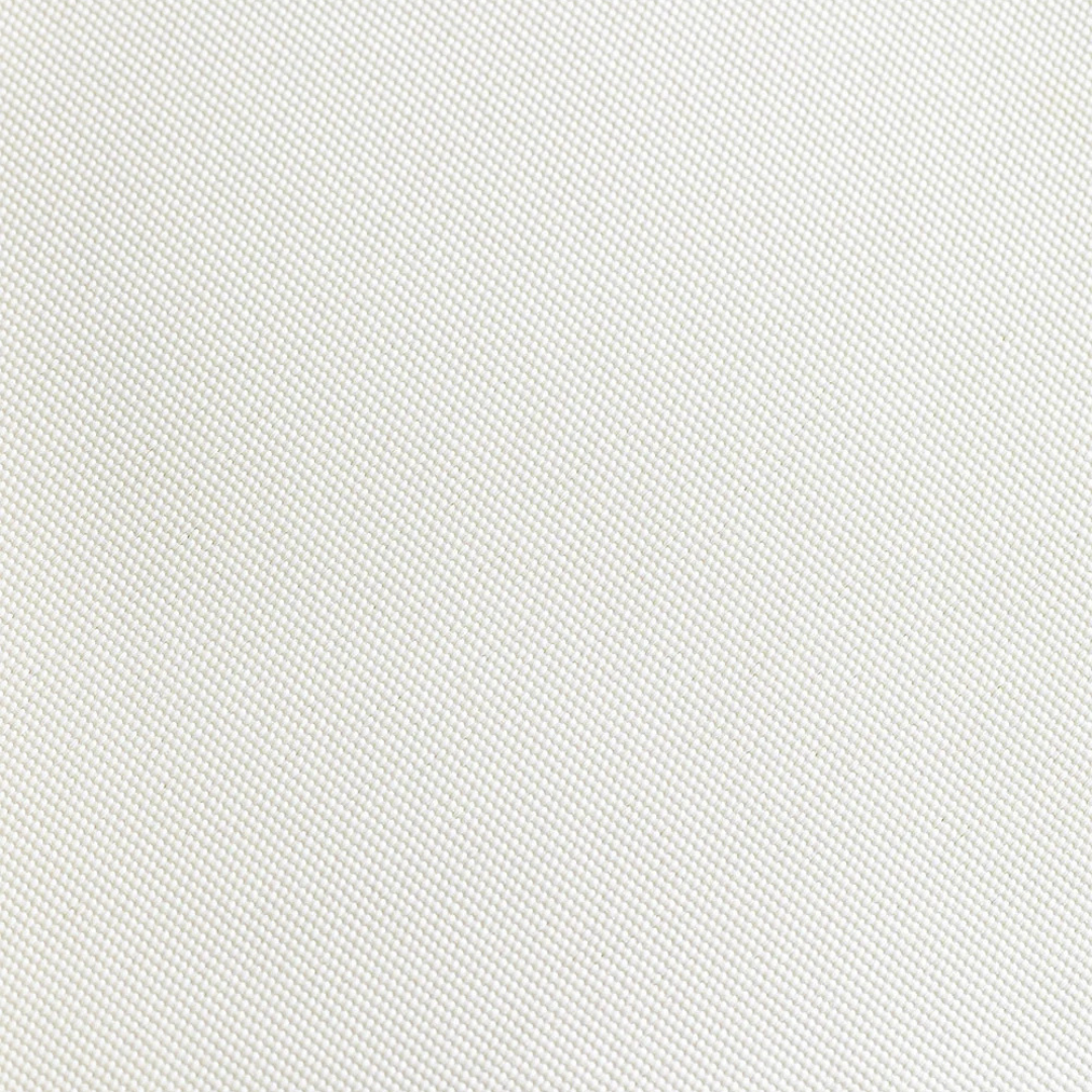 Texture swatch of white polyester cushion fabric.