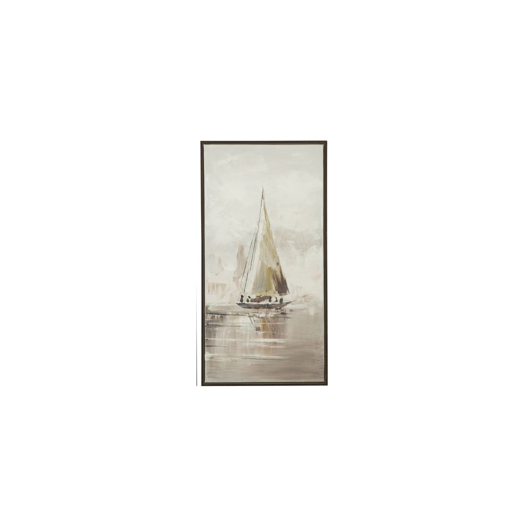 Single vertical Sailboat Painting panel showing sailboats on calm water.