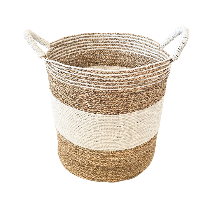 Medium Sanblas seagrass basket, tall round shape