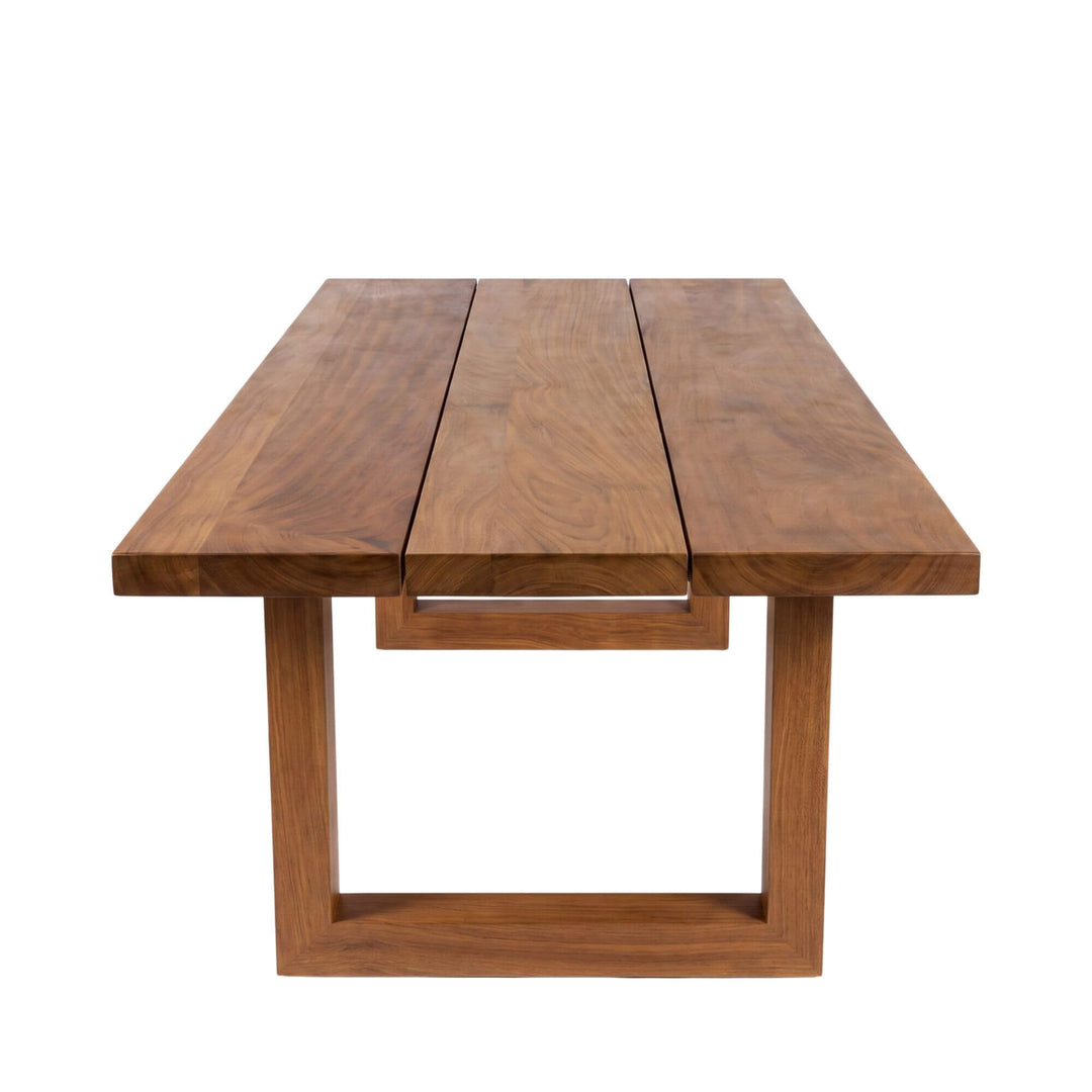 Front view of Santorini outdoor dining table u legs in white background