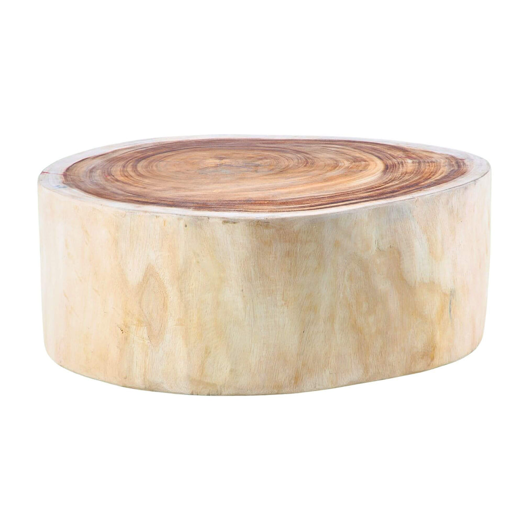 “Santorini Coffee Table in natural Suar wood, 95x95x35 cm.”