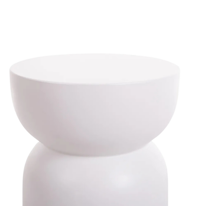 Close-up view of the smooth cement surface and rounded top of the San Gimignano stool.