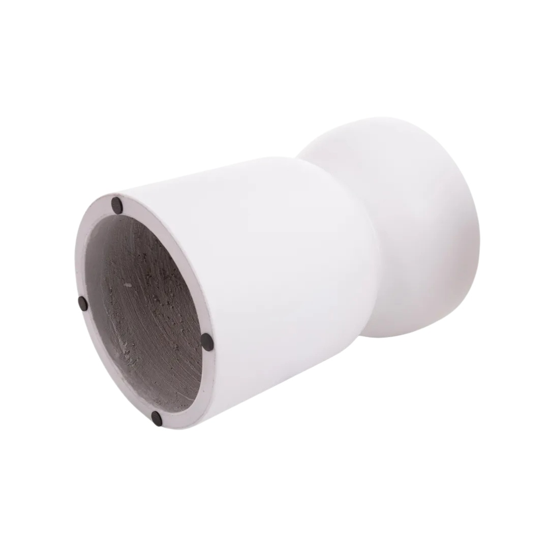 Side profile of the San Gimignano stool emphasizing its solid cement construction.