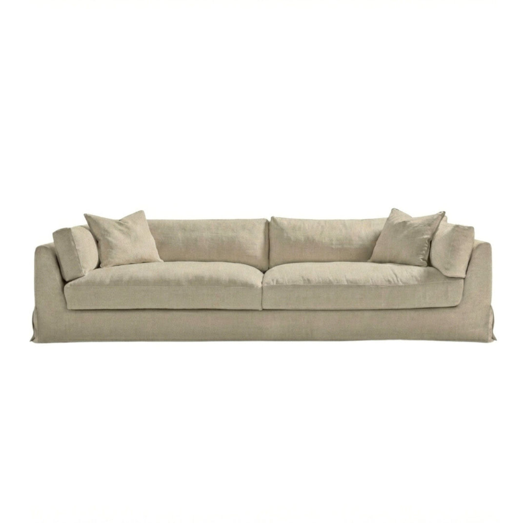 Three-seater Sardegna sofa in natural linen fabric