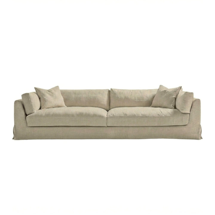 Three-seater Sardegna sofa in natural linen fabric