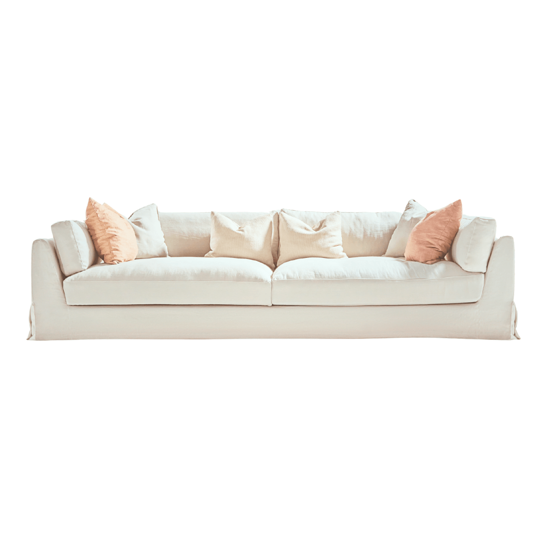 Sardegna linen sofa with neutral design and soft cushions