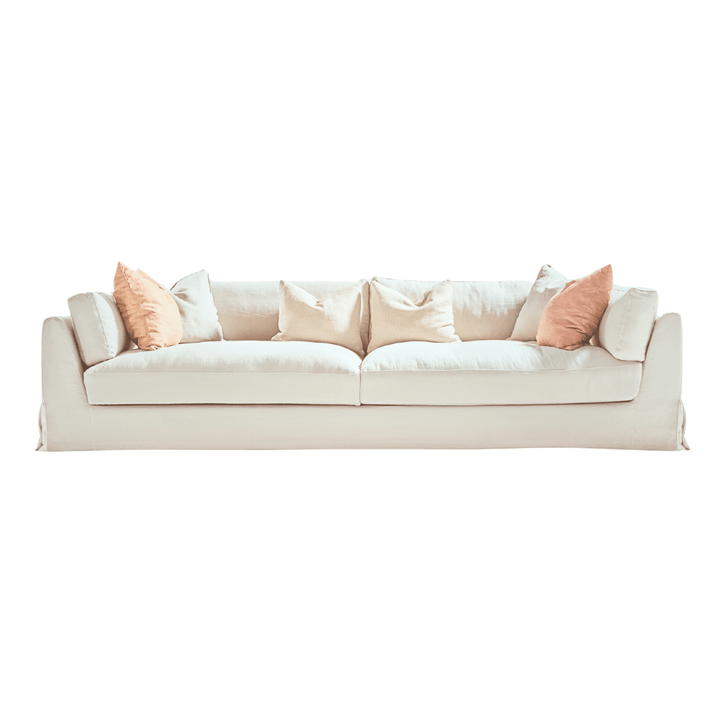 Sardegna linen sofa with neutral design and soft cushions