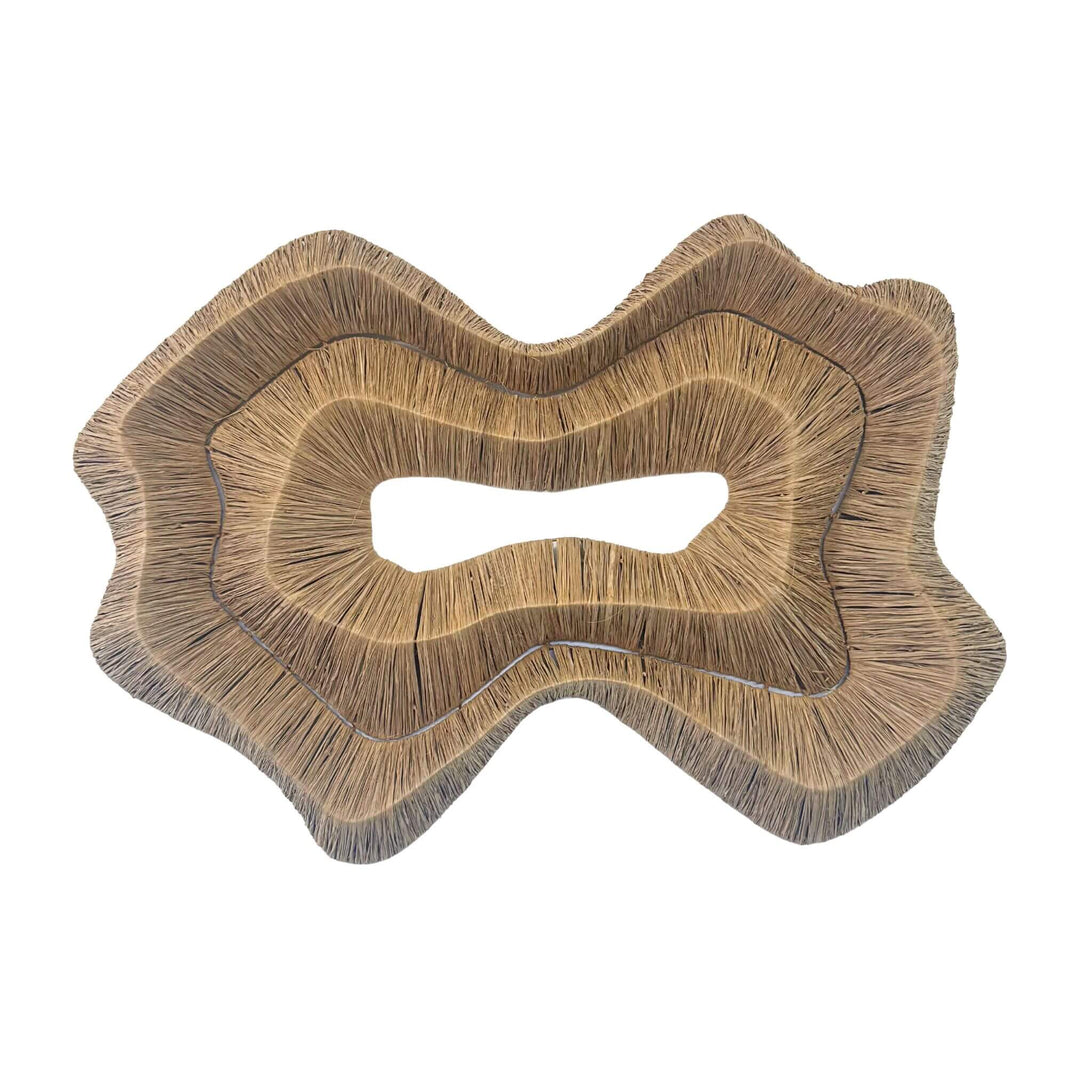 Shoal wall deco made from natural fibers in organic wave design