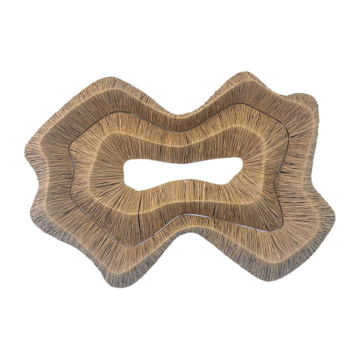 Shoal wall deco made from natural fibers in organic wave design