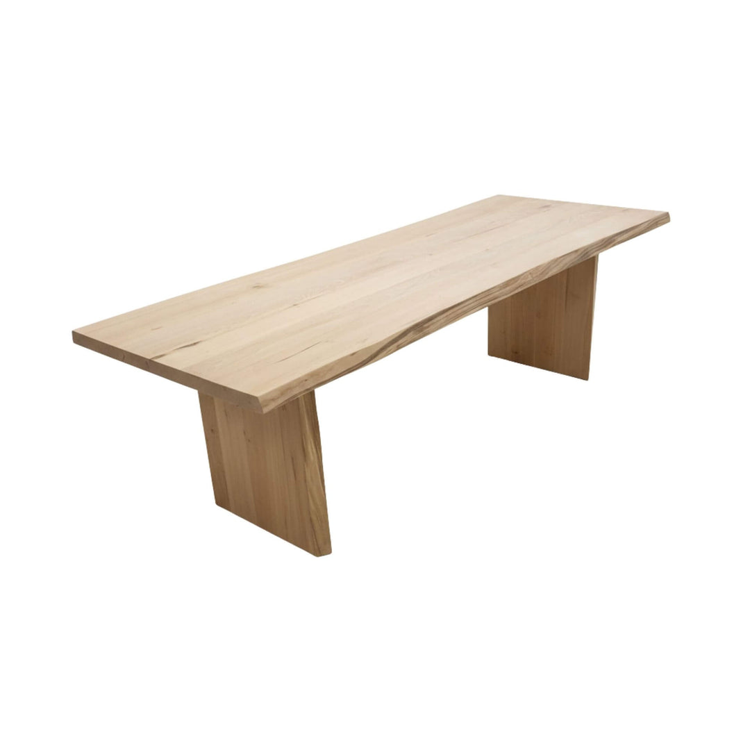 Front view of the Sicamoro Wood Dining Table crafted from natural sycamore wood.