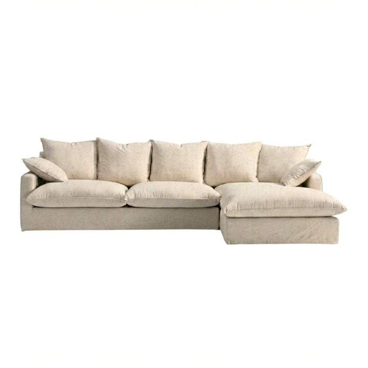 Front view of Sicilia chaise longue sofa on white background