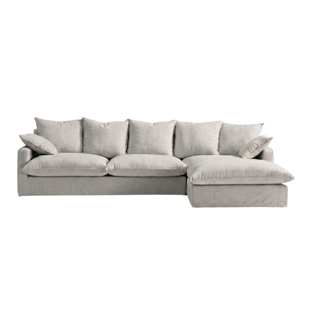 Front view of Sicilia chaise longue sofa on white background