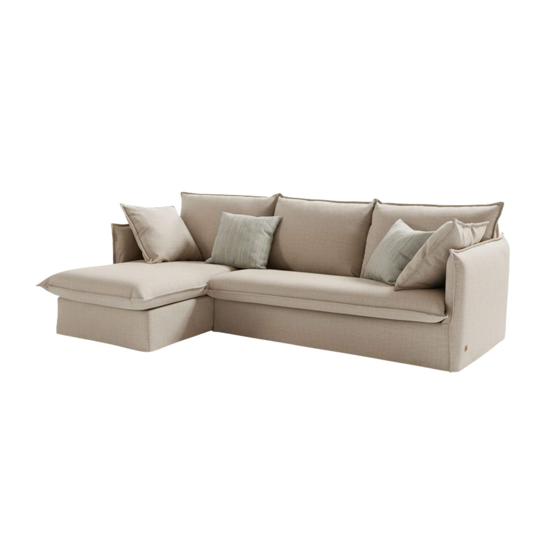 Sicilia sofa bed showing chaise longue and Italian opening system.