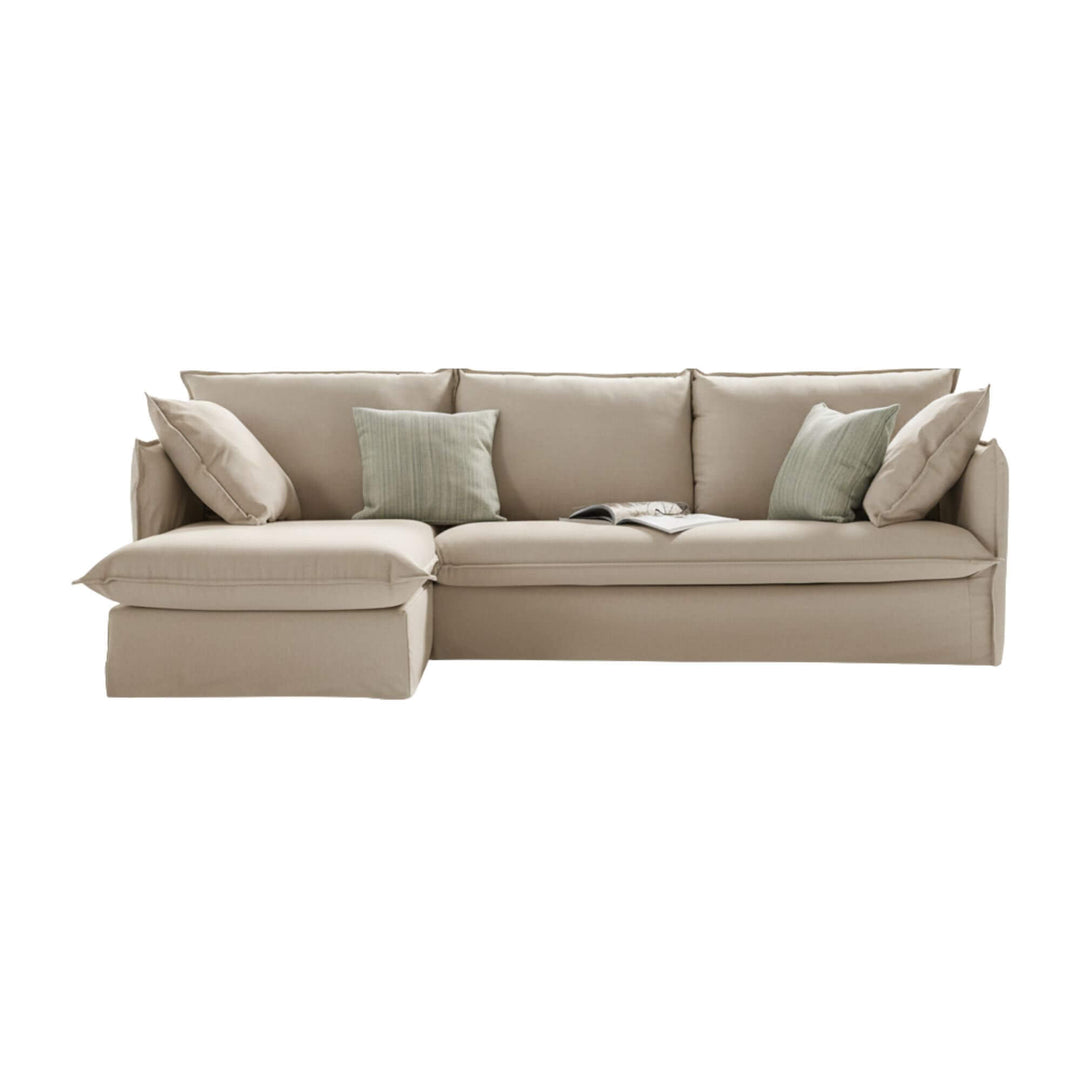 Sicilia sofa bed showing chaise longue and Italian opening system. 