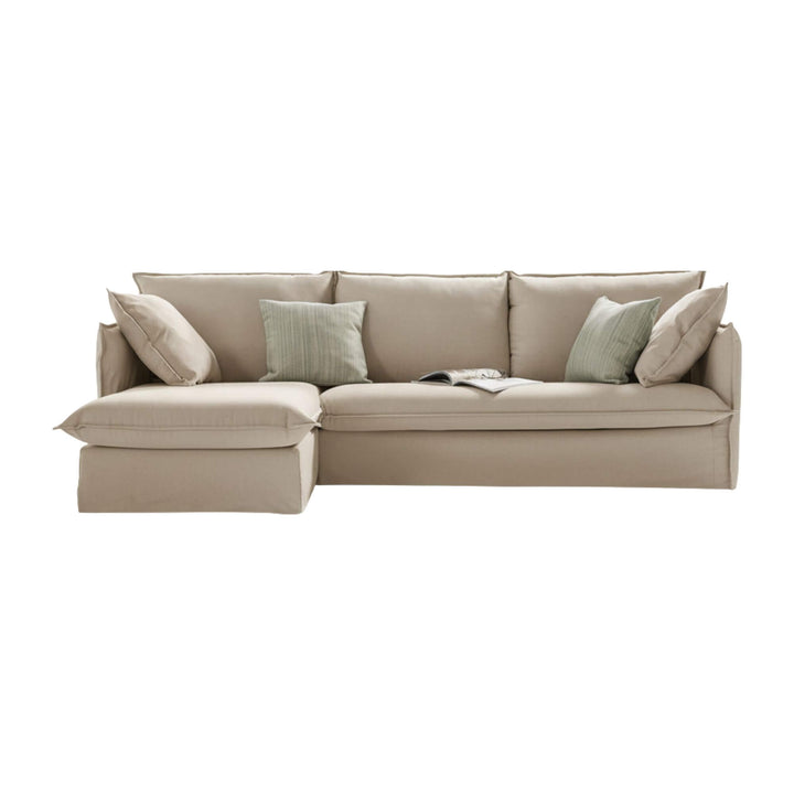 Sicilia sofa bed showing chaise longue and Italian opening system. 