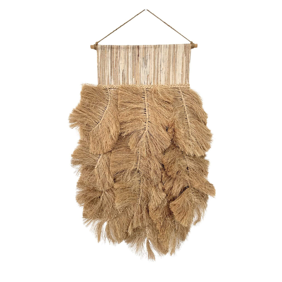 Sika Wall Deco handmade from natural sisal and banana leaf with feather-like design