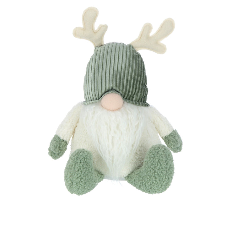 Front view of the large Sprinkles Elf Figure showing plush texture and antler details.