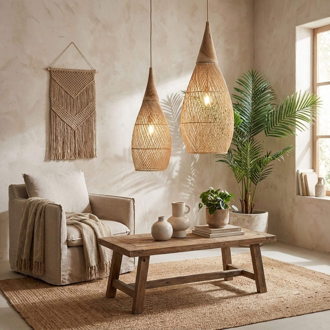 Styled cozy living room featuring the Sumatra ceiling lamp