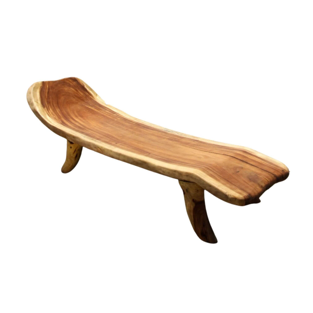 “Sumatra Sun Lounger in natural Suar wood, 240x80x85 cm.”