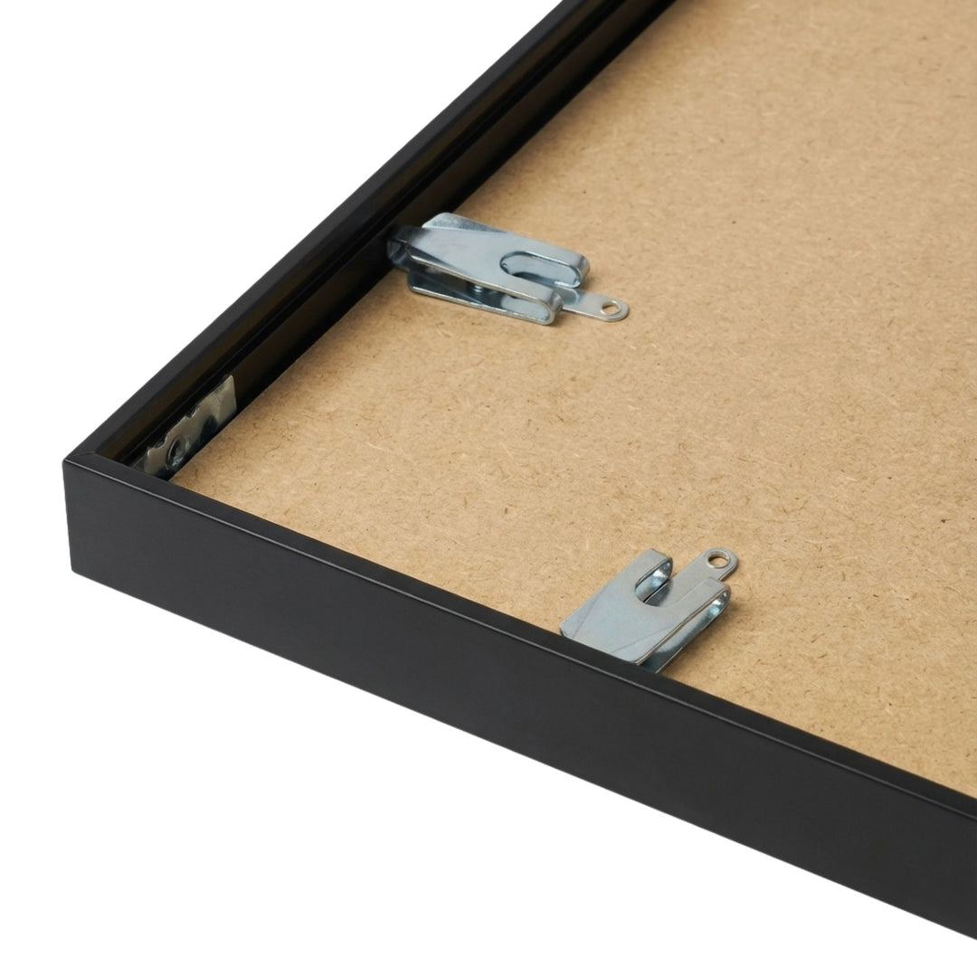 Rear view of the aluminium frame showing the wall mounting system and clean finish.