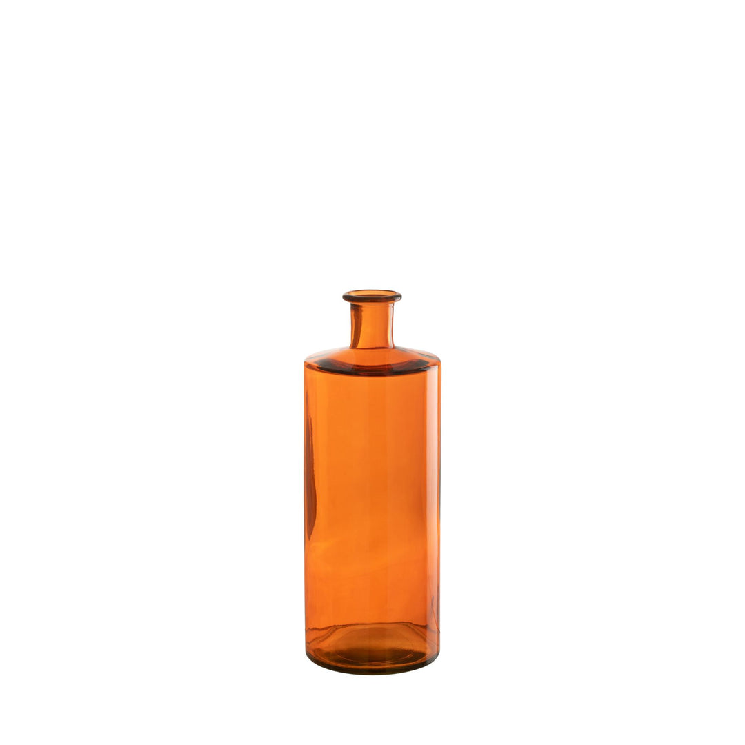 Medium-sized Tangerine glass vase highlighting its smooth surface and minimalist design.