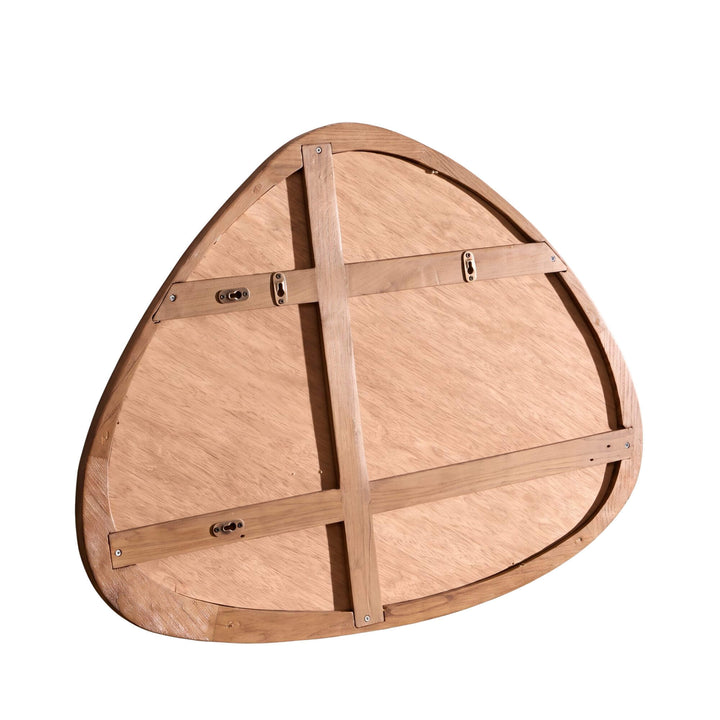 Back view of the Tao sungkai wood mirror showing its wooden structure and wall-mounting fittings