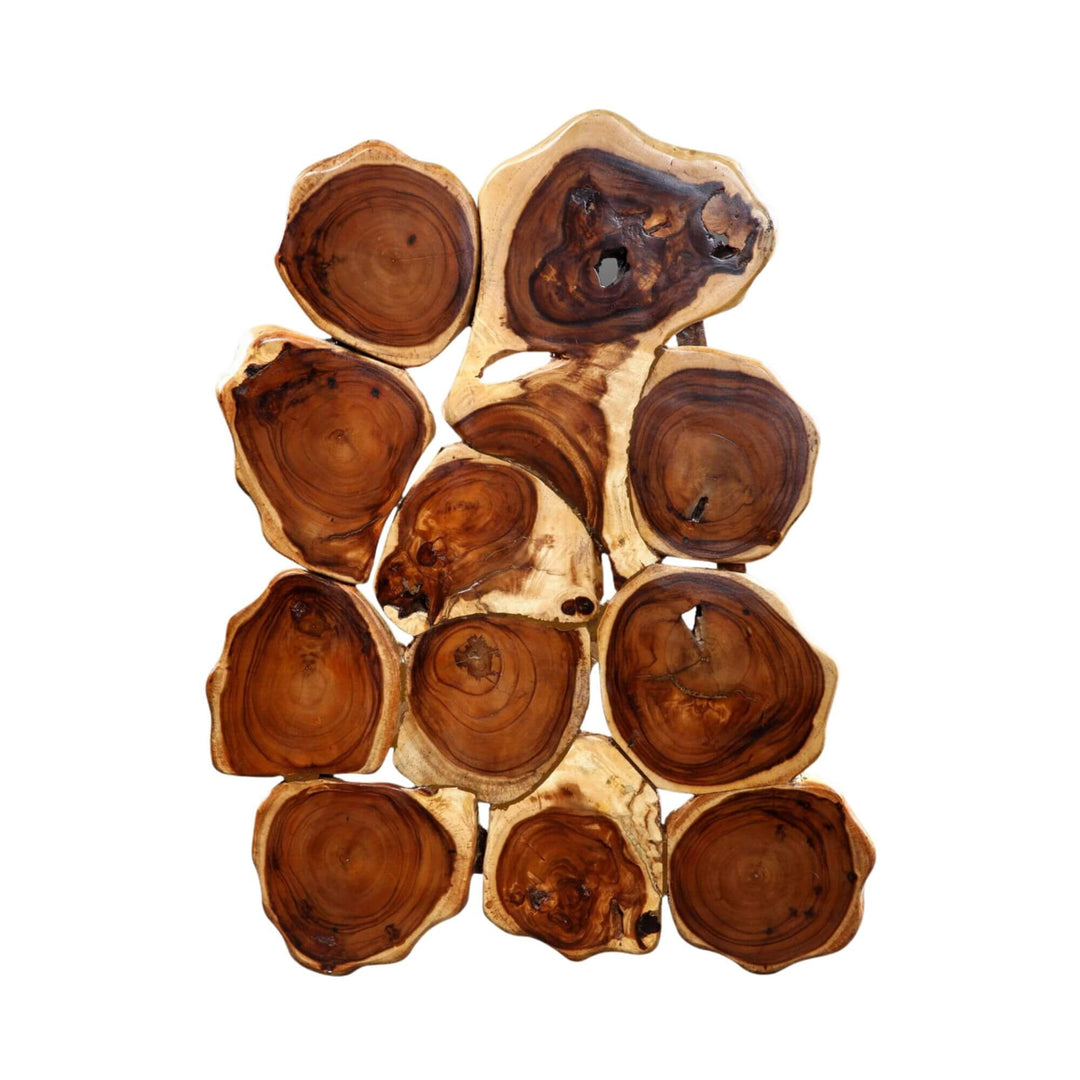 Tarawa Suar Wood Discs Wall Deco made from natural suar wood slices with rich organic grain.