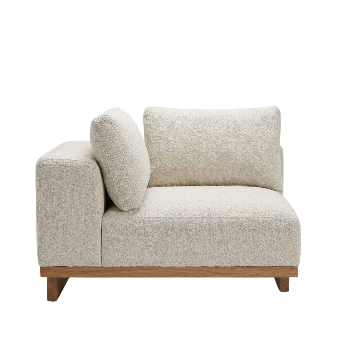 Corner seat module with back cushion detail.