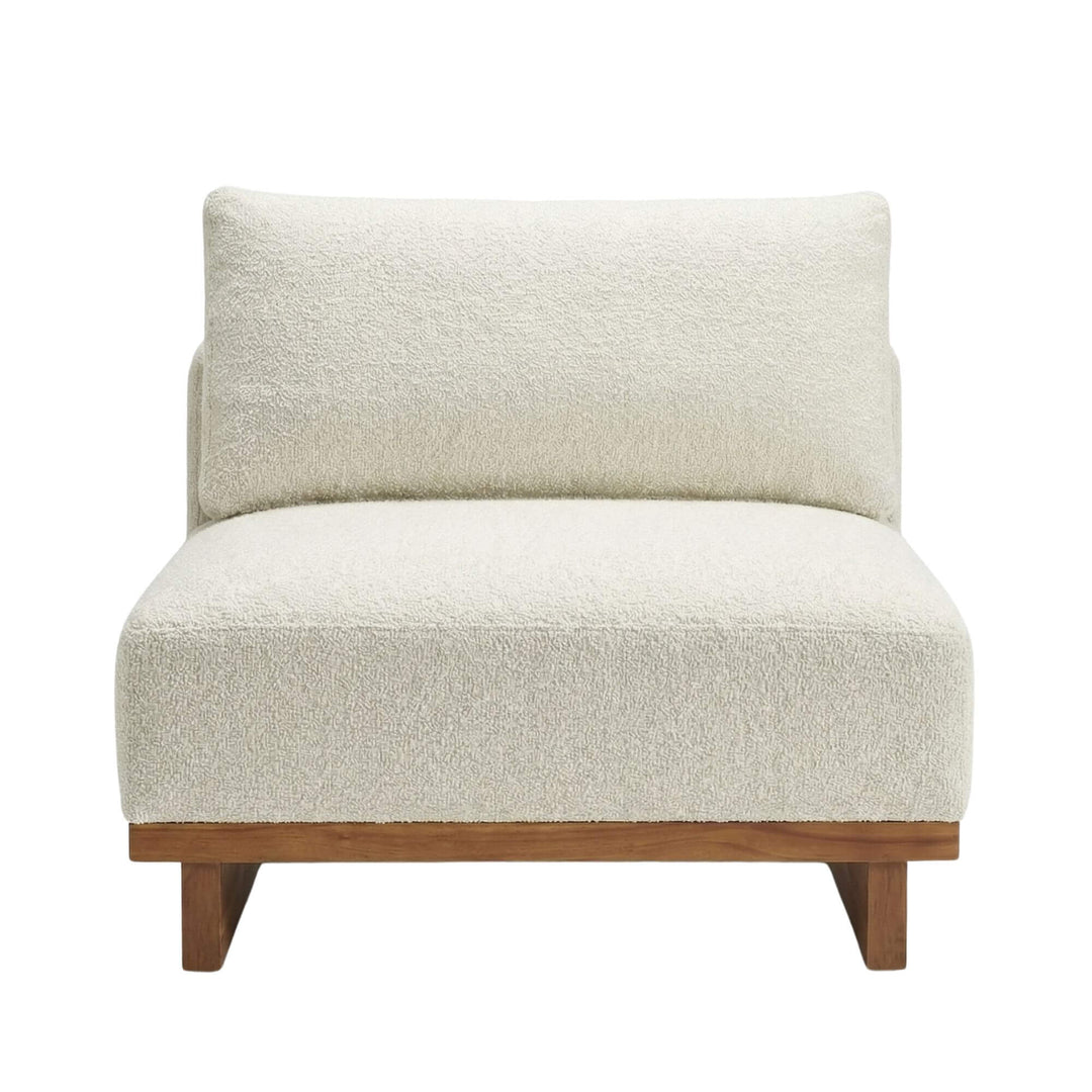 Armless seat module for modular sofa configuration.