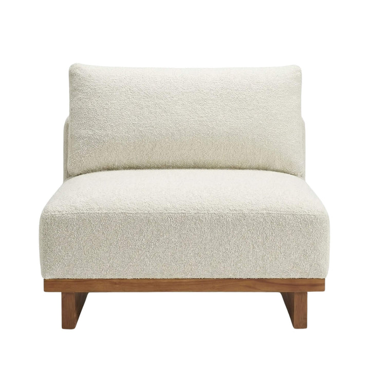 Armless seat module for modular sofa configuration.