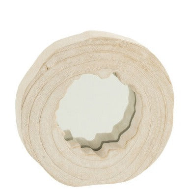 IBIZA MIRROR | WHITE WASH 27CM~