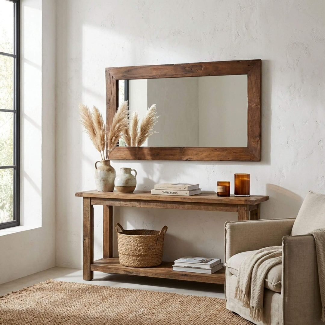 TEAK WOOD MIRROR | 130X70CM