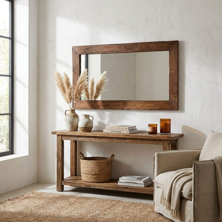 TEAK WOOD MIRROR | 130X70CM