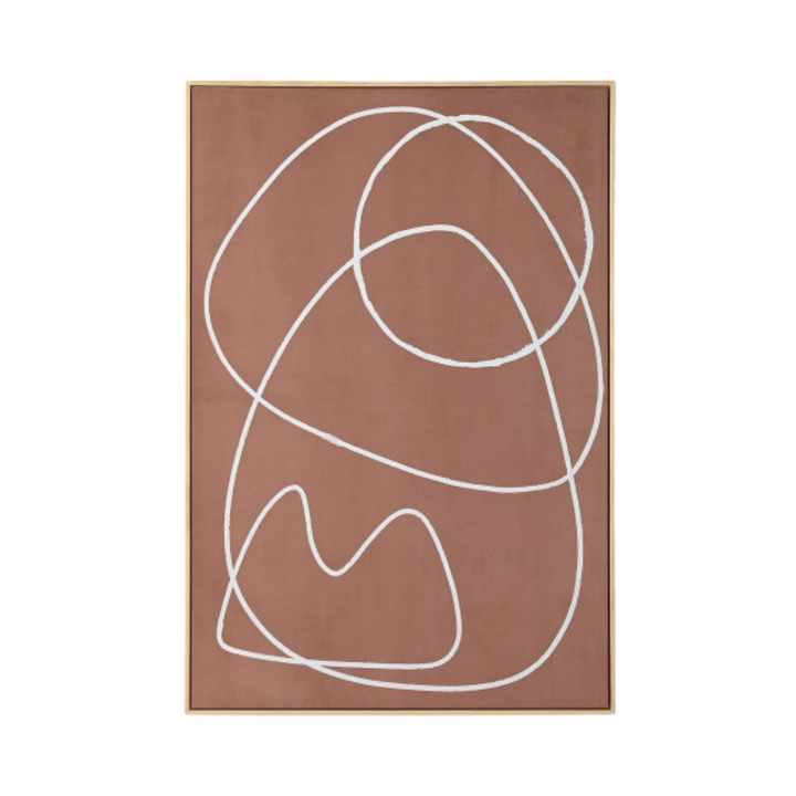 Individual canvas from the Terral Painting showing minimalist abstract face line design.